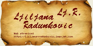 Ljiljana Radunković vizit kartica